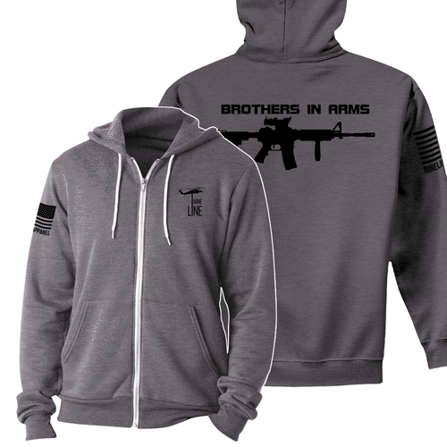 Men's Full-Zip Hoodie - Brothers In Arms Drop Line/Rifle