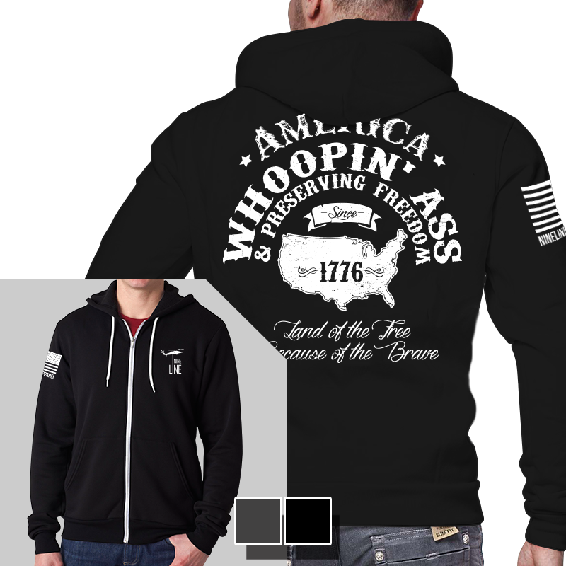 Men's Full-Zip Hoodie - Whoopin Ass