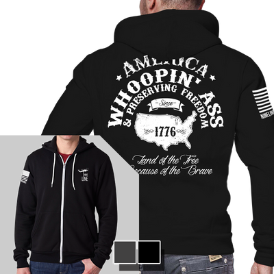 Men's Full-Zip Hoodie - Whoopin Ass