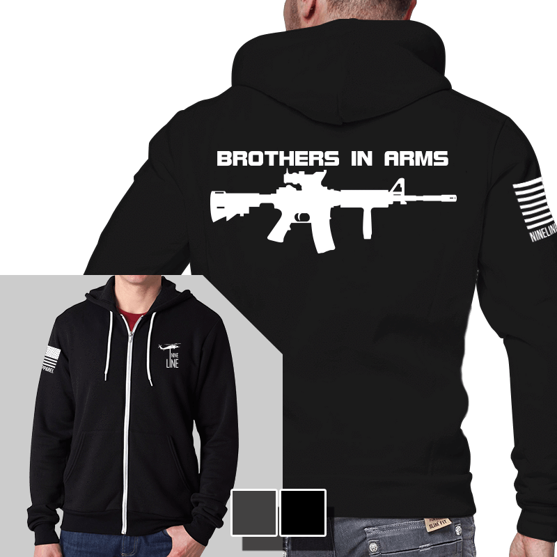 Men's Full-Zip Hoodie - Brothers In Arms Drop Line/Rifle