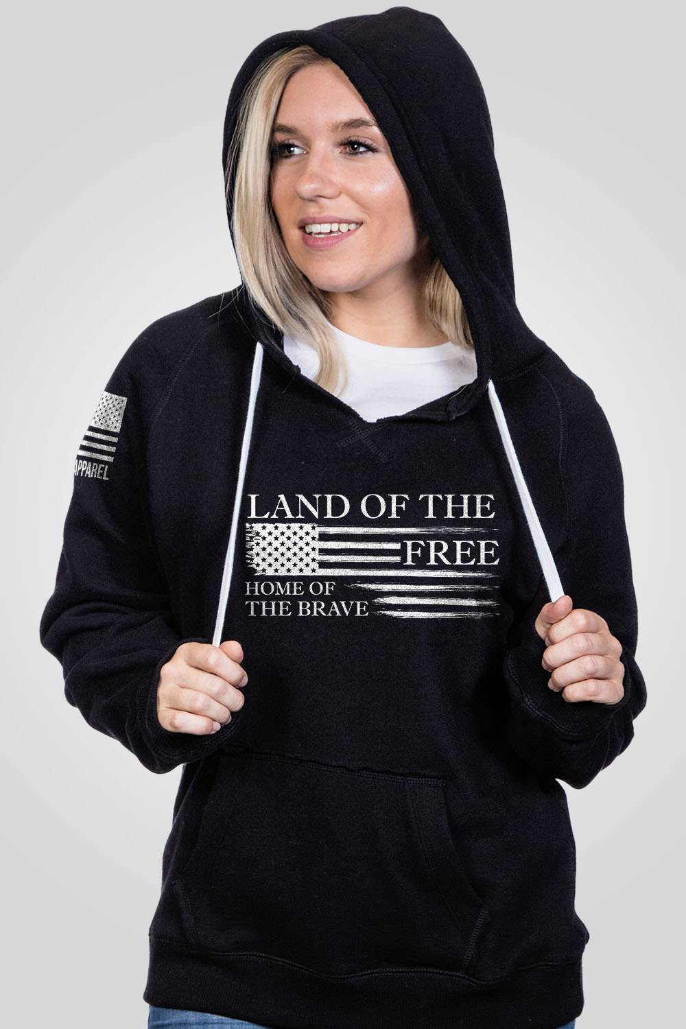 Women's V-Neck Hoodie - Home of the Brave
