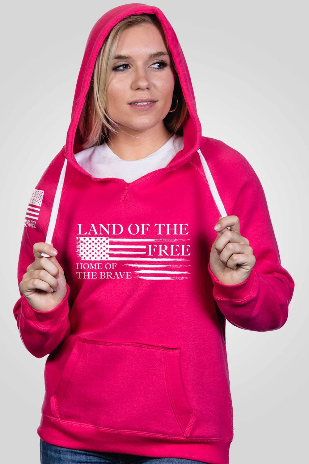 Women's V-Neck Hoodie - Home of the Brave