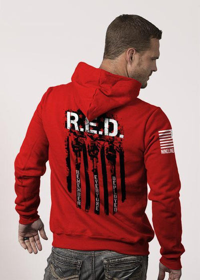 Hoodie - RED Remember Everyone Deployed