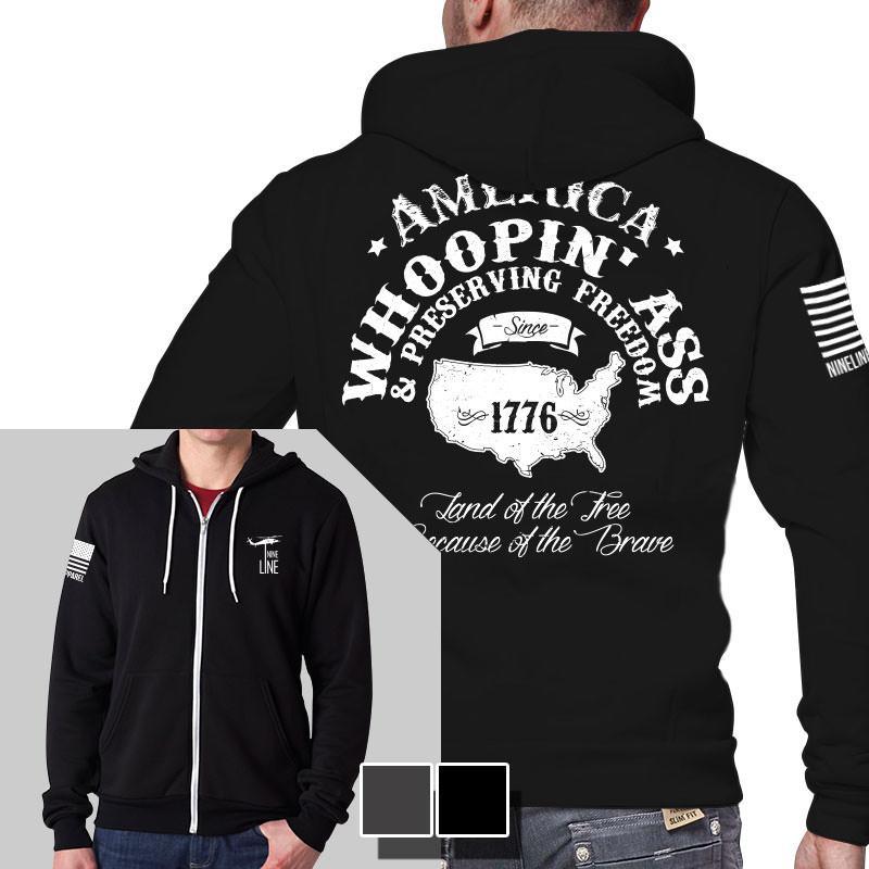 Men's Full-Zip Hoodie - Whoopin Ass