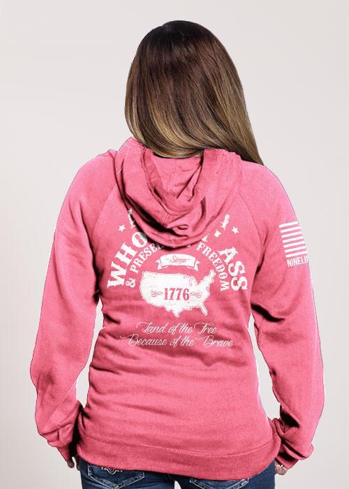 Women's V-Neck Hoodie - Whoopin' Ass